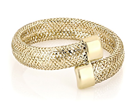 10k Yellow Gold Contrarie' Mesh Bypass Ring