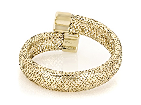 10k Yellow Gold Contrarie' Mesh Bypass Ring