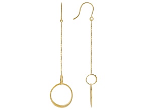 10k Yellow Gold "Together" Liquid Circles Drop Earrings