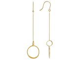 10k Yellow Gold "Together" Liquid Circles Drop Earrings
