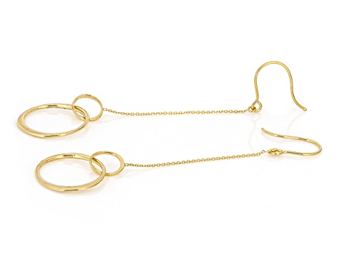 10k Yellow Gold "Together" Liquid Circles Drop Earrings