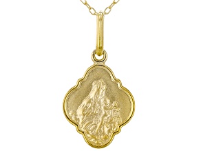 10k Yellow Gold "Our Lady and Christ" Pendant with Chain