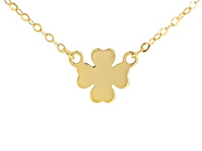 10k Yellow Gold Clover 18" Necklace