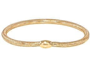10k Yellow Gold 3.5mm Mesh "Goccia" Stretch Bangle