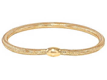 Picture of 10k Yellow Gold 3.5mm Mesh "Goccia" Stretch Bangle