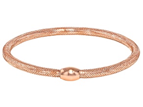 10k Rose Gold Over 10k Gold 3.5mm Mesh "Goccia" Stretch Bangle