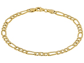 10k Yellow Gold 4.5mm Polished Figaro Bracelet