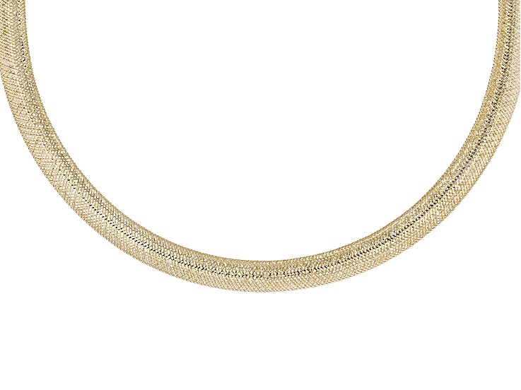 10k Yellow Gold 8.8mm Cleo Omega Mesh Necklace