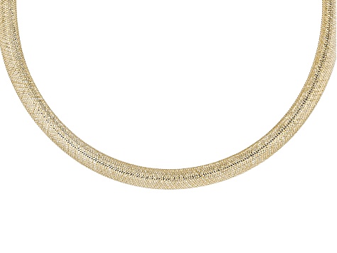 10k Yellow Gold 8.8mm Cleo Omega Mesh Necklace