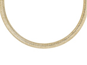 10k Yellow Gold 8.8mm Cleo Omega Mesh Necklace