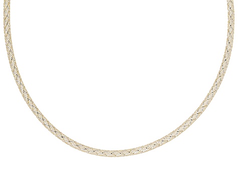 10k Yellow Gold 3mm Diamond Cut Filigree Mesh Necklace