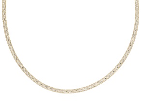 10k Yellow Gold 3mm Diamond Cut Filigree Mesh Necklace