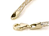 10k Yellow Gold 3mm Diamond Cut Filigree Mesh Necklace