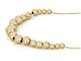 10k Yellow Gold 3-6mm Graduated Specchio Beads Necklace