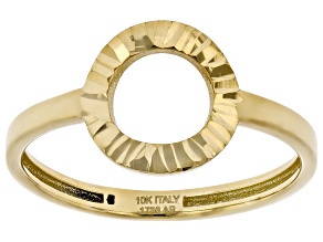10k Yellow Gold 10mm Open Orb Sunburst Ring
