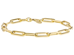 Oro Divino 14k Yellow Gold With Sterling Silver Core Paperclip Bracelet