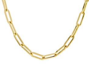 Oro Divino 14k Yellow Gold With Sterling Silver Core Paperclip Necklace
