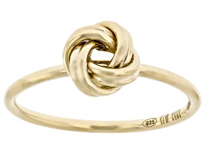 Oro Divino 14k Yellow Gold With Sterling Silver Core Twisted Love Knot Ring