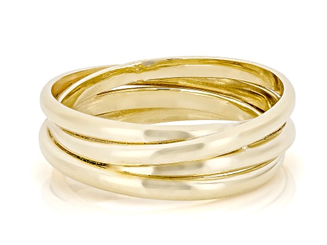 Oro Divino 14k Yellow Gold With Sterling Silver Core Fili D'Oro Band Ring