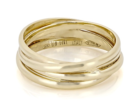 Oro Divino 14k Yellow Gold With Sterling Silver Core Fili D'Oro Band Ring