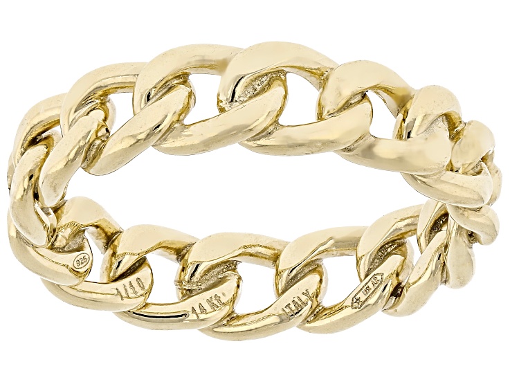 Oro Divino 14k Yellow Gold With Sterling Silver Core Grumetta Ring
