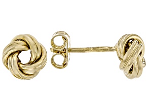 Oro Divino 14k Yellow Gold With Sterling Silver Core Love Knot Stud Earrings