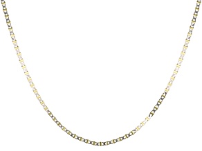 10k Yellow Gold & Rhodium Over Gold Diamond Cut 1.2mm Tiger-Eye 16" Chain