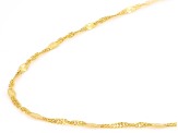10k Yellow Gold 1.7mm Diamond Cut Station Singapore 16 Inch Chain
