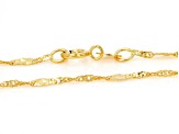 10k Yellow Gold 1.7mm Diamond Cut Station Singapore 16 Inch Chain