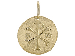 10K Yellow Gold Peace Cross Medallion Pendant