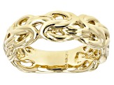 18k Yellow Gold Over Bronze Byzantine Ring