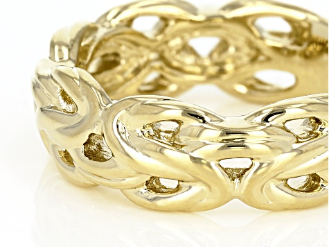 18k Yellow Gold Over Bronze Byzantine Ring