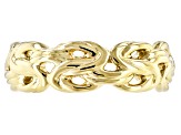 18k Yellow Gold Over Bronze Byzantine Ring