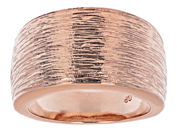 Picture of 18k Rose Gold Over Bronze Satin Finish Cigar Band Ring