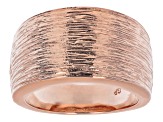 18k Rose Gold Over Bronze Satin Finish Cigar Band Ring