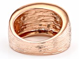 18k Rose Gold Over Bronze Satin Finish Cigar Band Ring