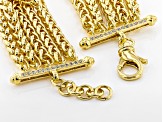 18k Yellow Gold Over Bronze Multi-Strand Spiga 9 inch Bracelet