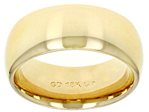 18k Yellow Gold Over Bronze Comfort Fit Band Ring