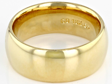 18k Yellow Gold Over Bronze Comfort Fit Band Ring