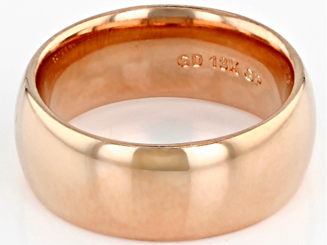 18k Rose  Gold Over Bronze Comfort Fit Band Ring