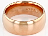 18k Rose  Gold Over Bronze Comfort Fit Band Ring