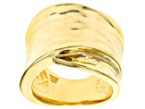 18k Yellow Gold over Bronze Polished Statement Ring