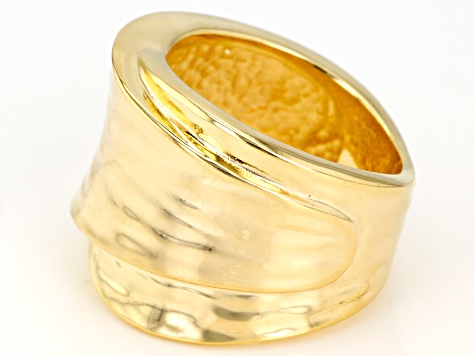 18k Yellow Gold over Bronze Polished Statement Ring