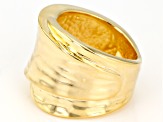 18k Yellow Gold over Bronze Polished Statement Ring