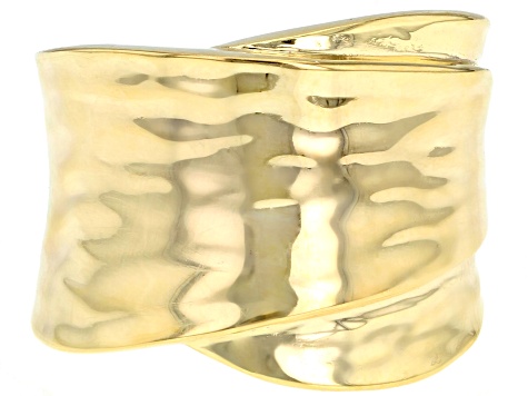 18k Yellow Gold over Bronze Polished Statement Ring