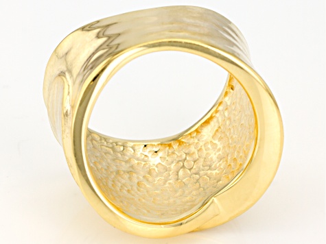 18k Yellow Gold over Bronze Polished Statement Ring