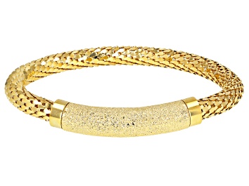 Picture of 18K Yellow Gold Over Bronze Textured Mesh Weave Bracelet