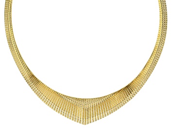 Picture of 18k Yellow Gold Over Bronze Textured Graduated Omega 18 inch Necklace