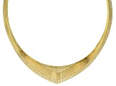 18k Yellow Gold Over Bronze Textured Graduated Omega 18 inch Necklace
