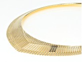 18k Yellow Gold Over Bronze Textured Graduated Omega 18 inch Necklace